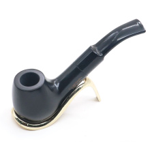 Factory Direct Classic Men's Portable Black Wooden Handmade Smoking Pipe Wholesale